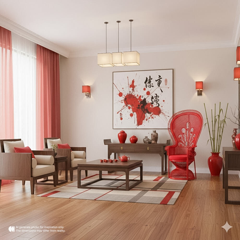 เก้าอี้หวายแท้ PISAMAI รุ่น PRINCESS CHAIR เก้าอี้นางงาม ขนาด 75*55*150 ซม. สีแดง